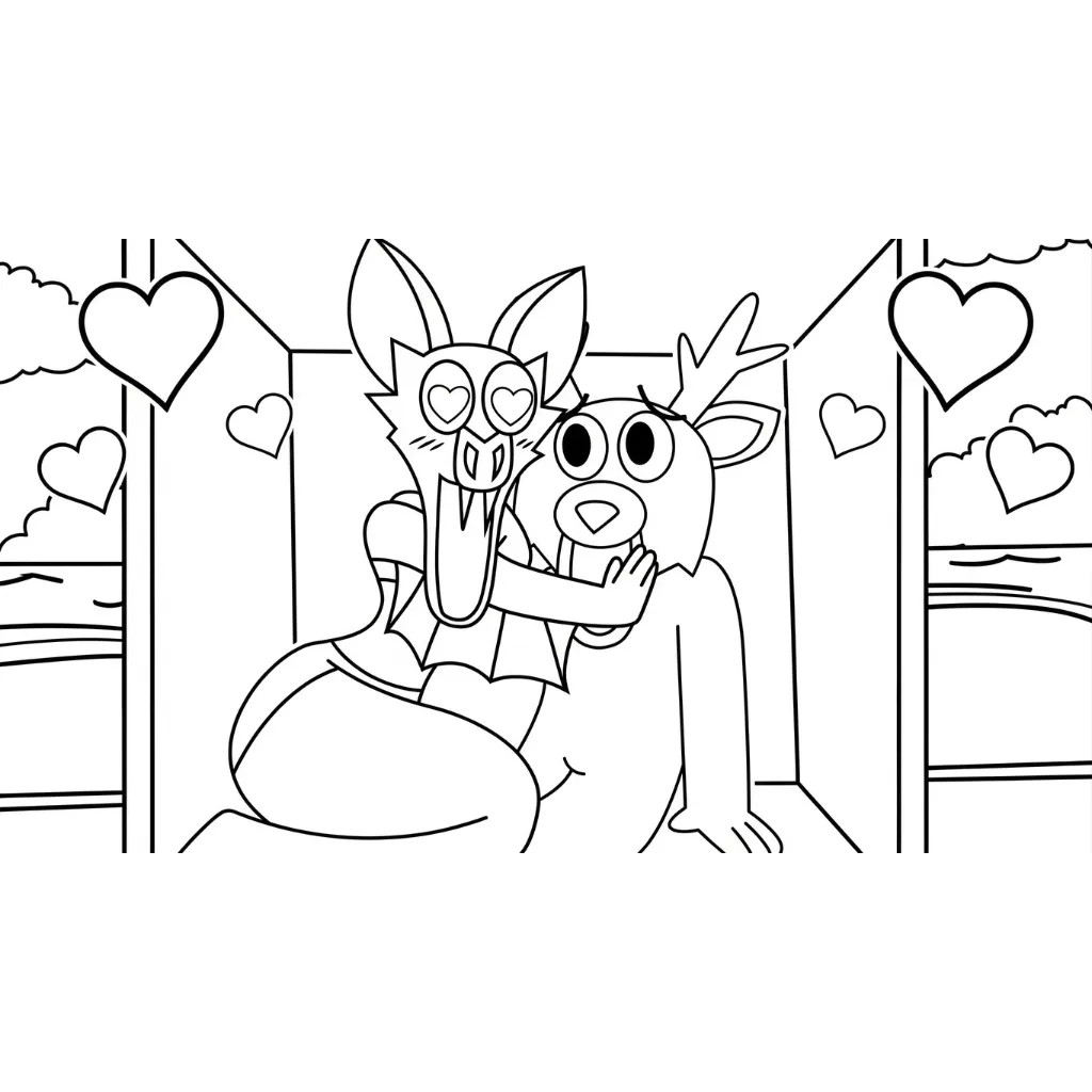 imagen para colorear 99 Noches en el Bosque 21 niño
