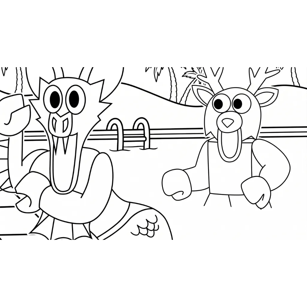 99 Noches en el Bosque 22 para colorear para niño gratis