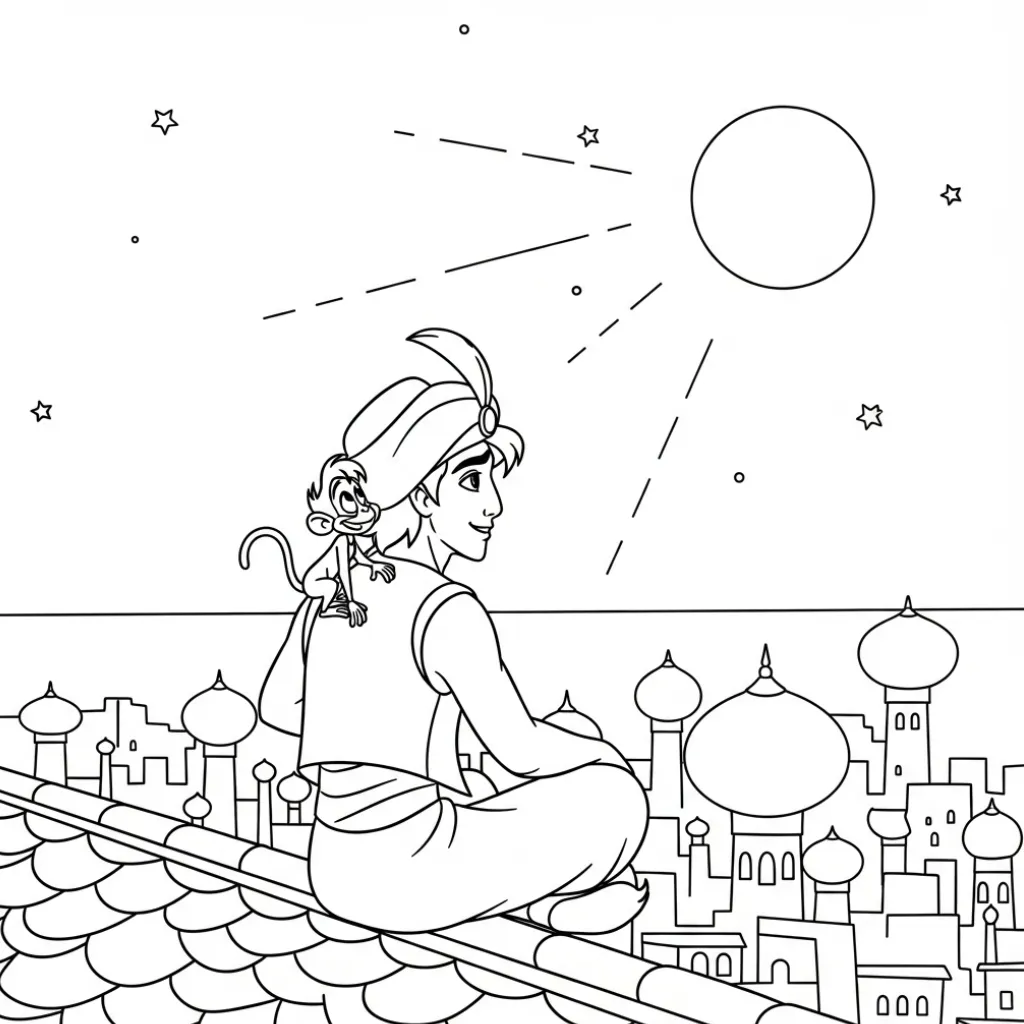 Aladdin 1 para colorear en línea