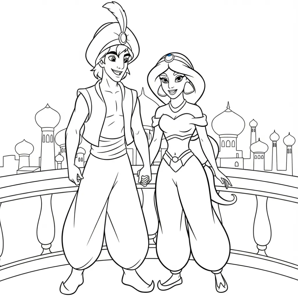Aladdin 16 para colorear para niño de 5 años