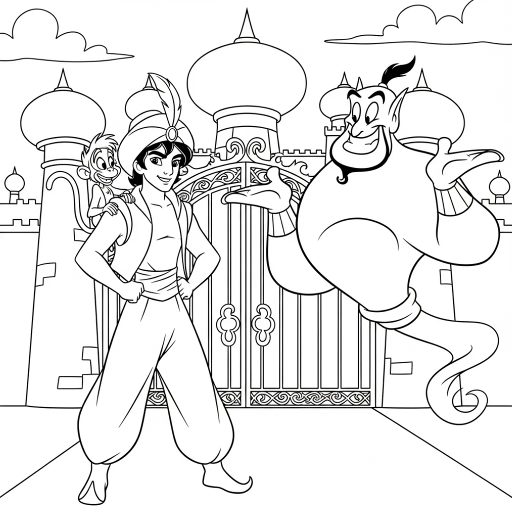 imprimir Aladdin 18 para colorear