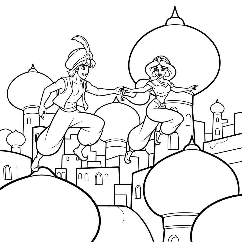 Aladdin 19 para colorear en línea gratis