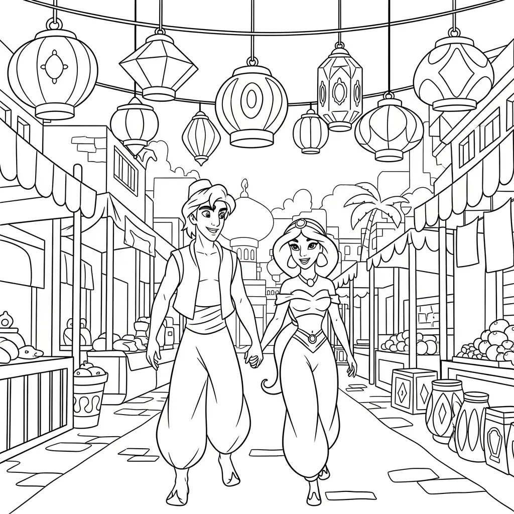 Aladdin 2 para colorear para imprimir gratis