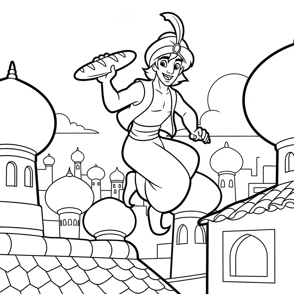 Aladdin 20 para colorear para niños