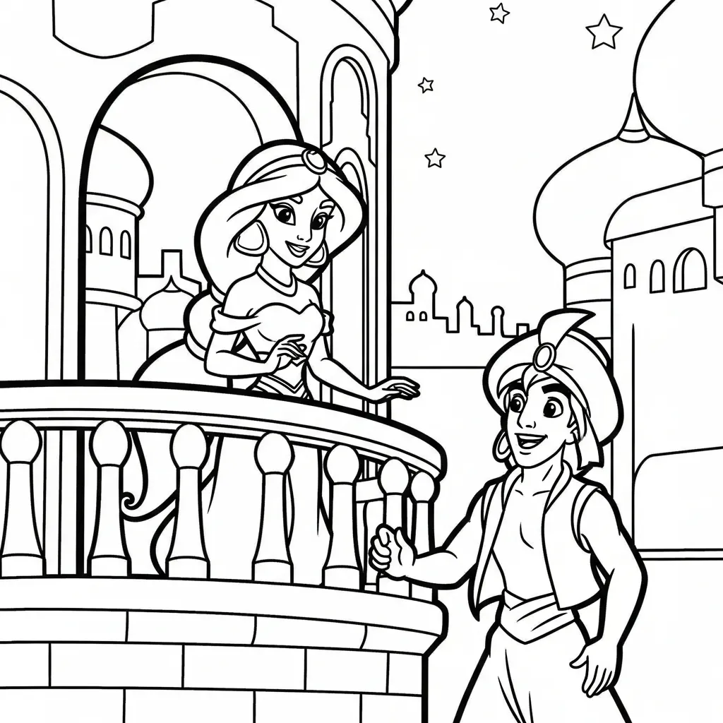 imagen de Aladdin 23 para colorear para niño