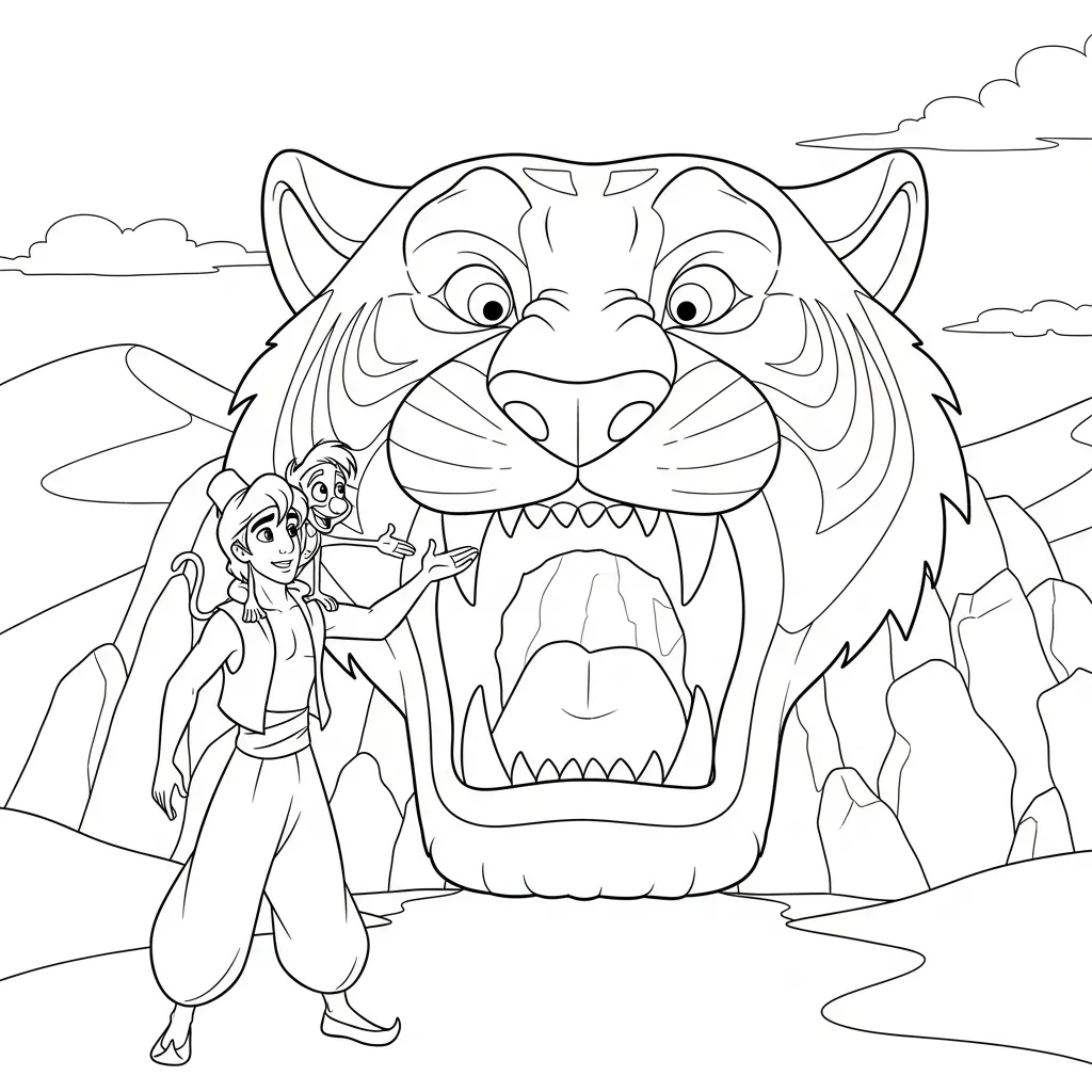 Aladdin 25 para colorear en línea para niño