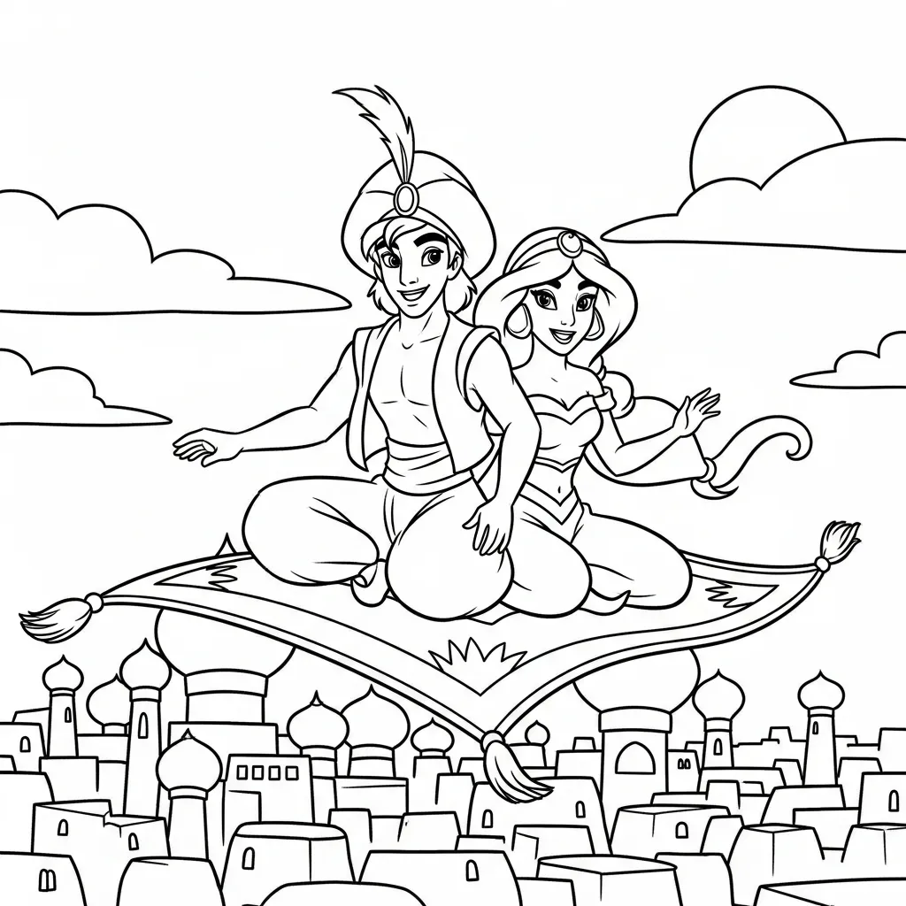 Aladdin 3 para colorear para niño de 2 años