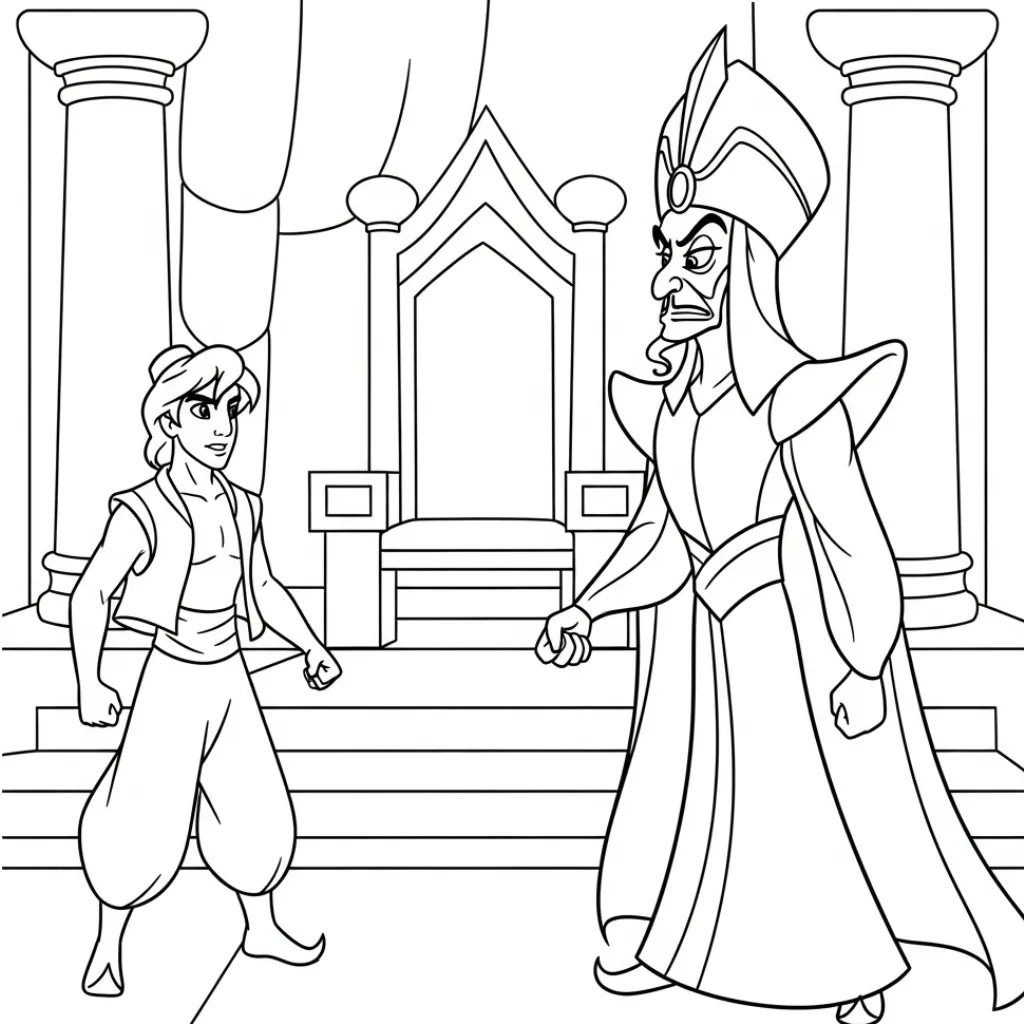 Aladdin 31 para colorear gratis para imprimir
