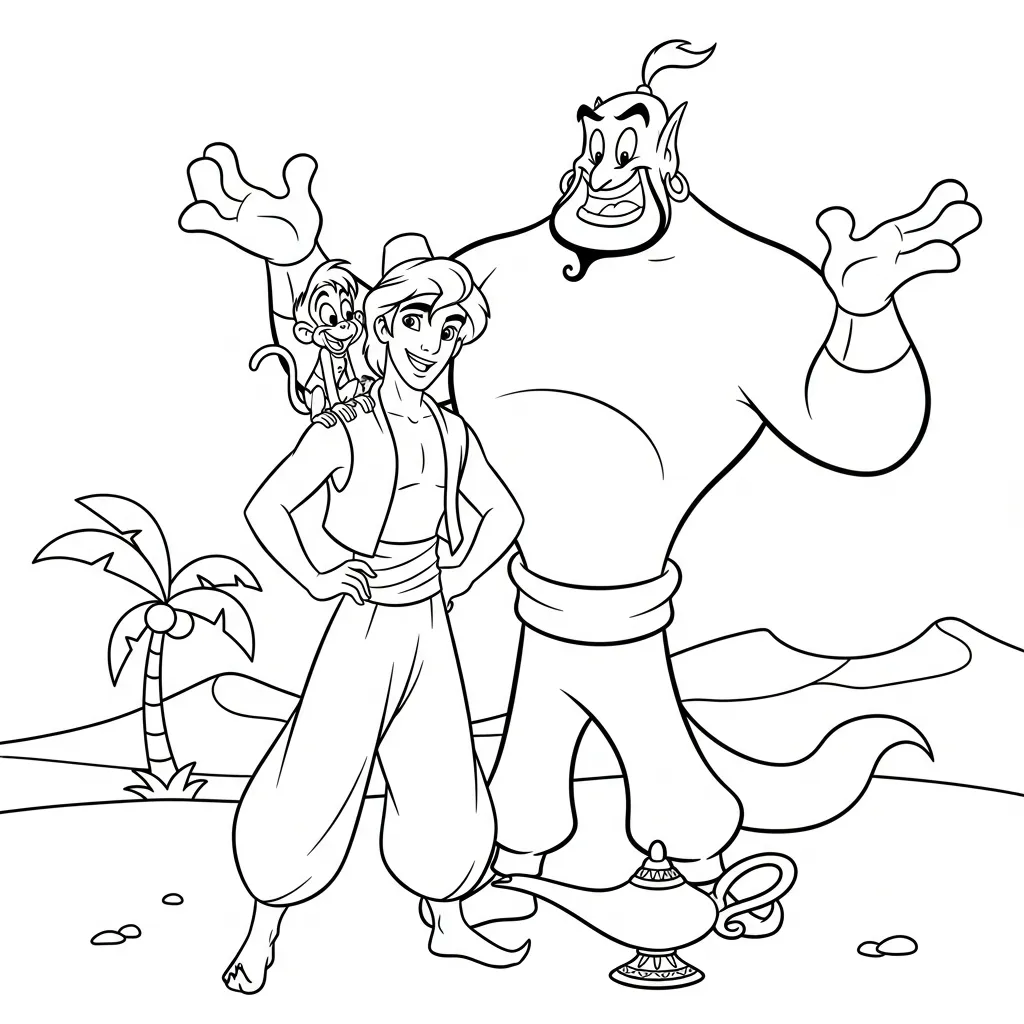 Aladdin 4 para colorear para imprimir gratis