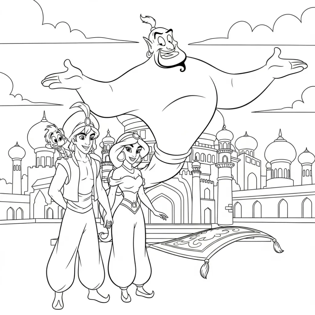 Aladdin 6 para colorear para niño de 8 años