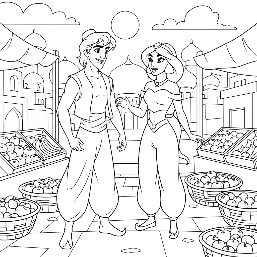 Aladdin 8 para colorear en línea