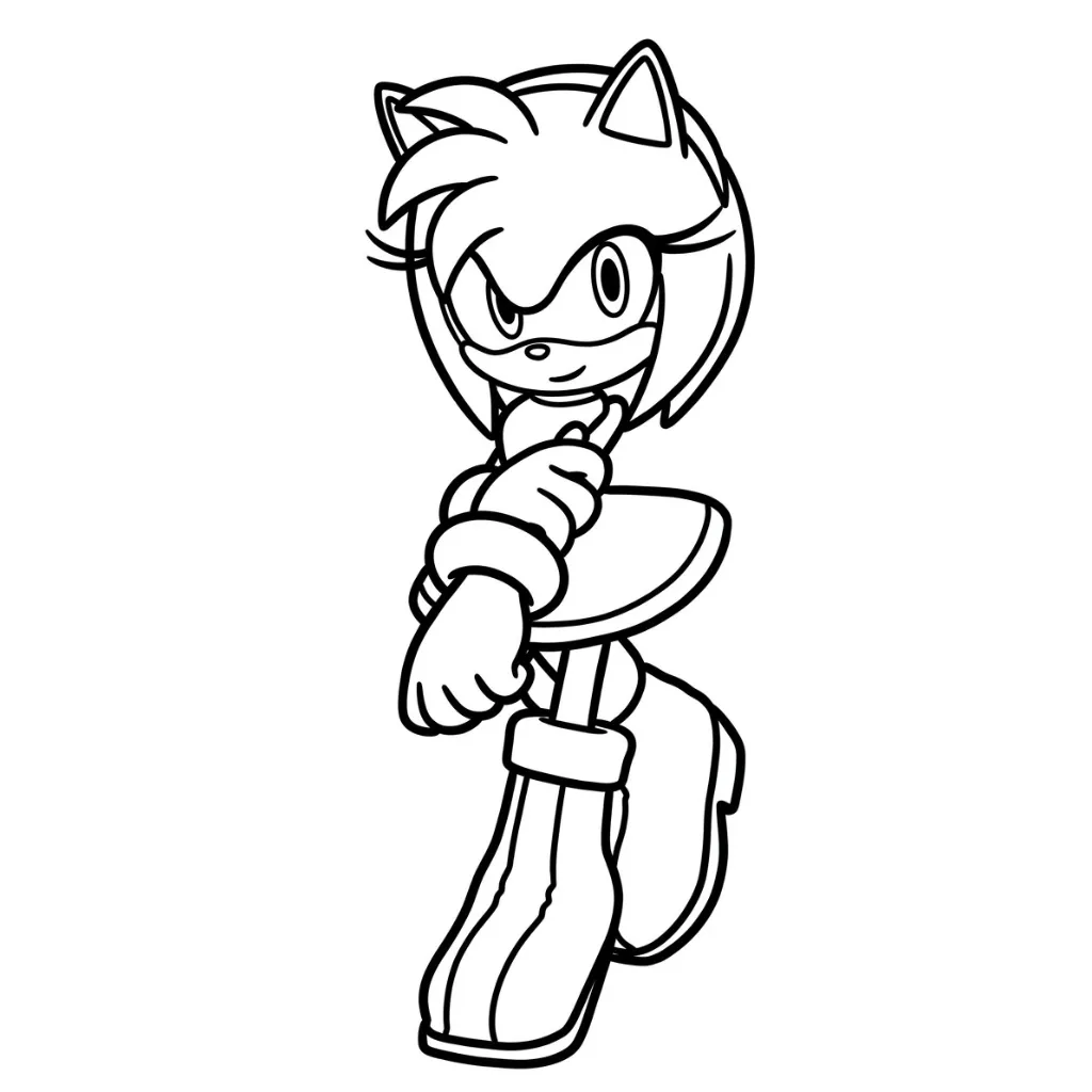 Amy Rose 10 para colorear para primaria