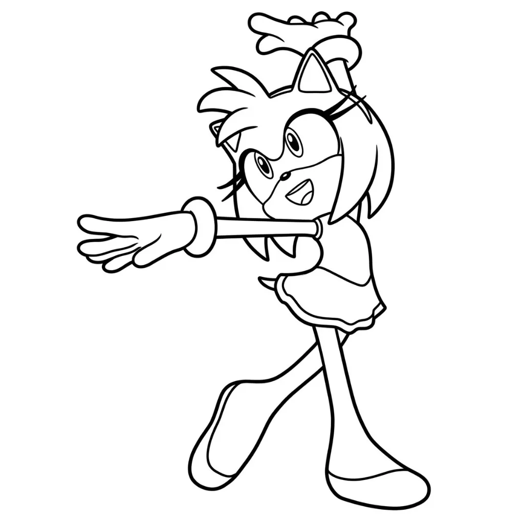 Amy Rose 12 para colorear para niños
