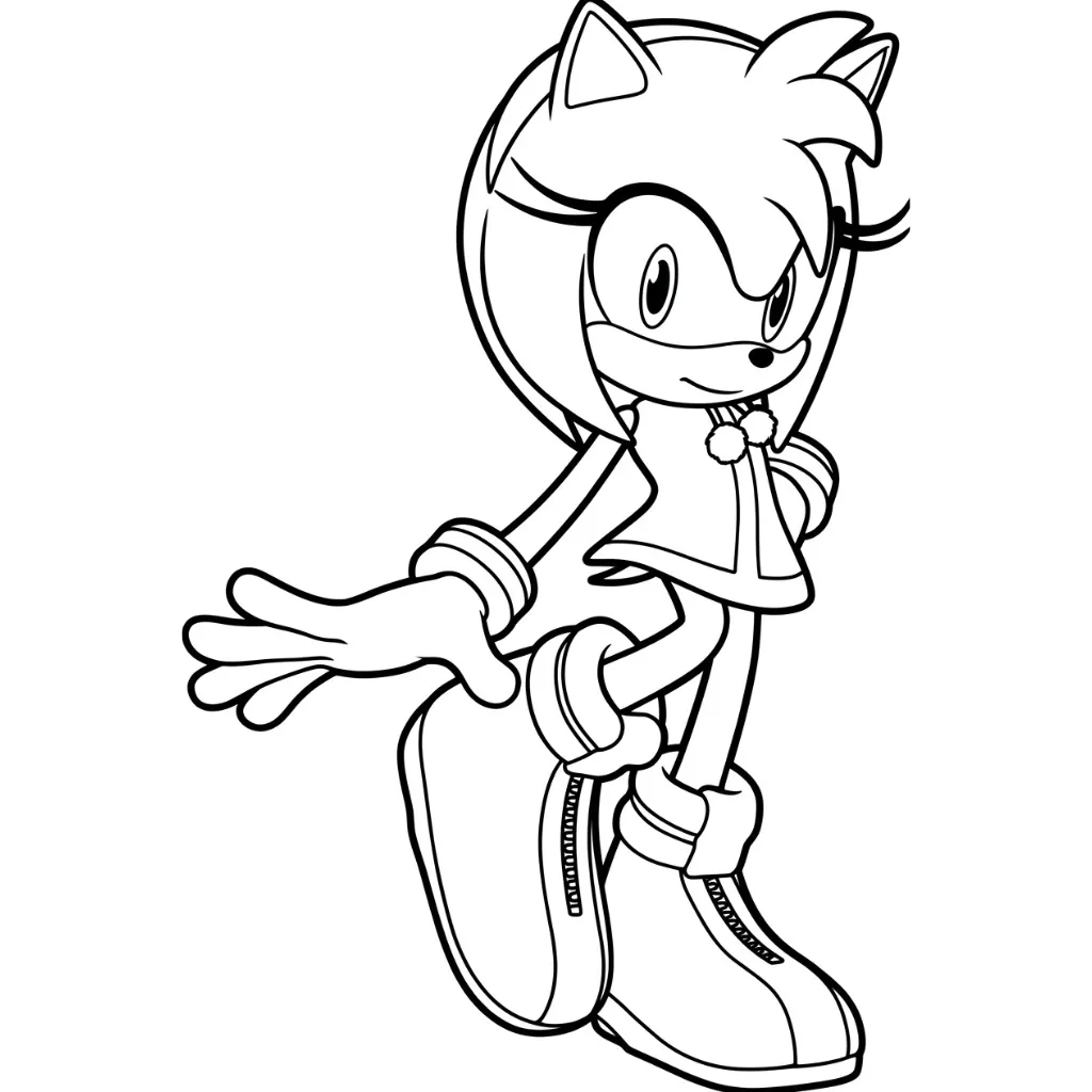 Amy Rose 16 para colorear de para niños