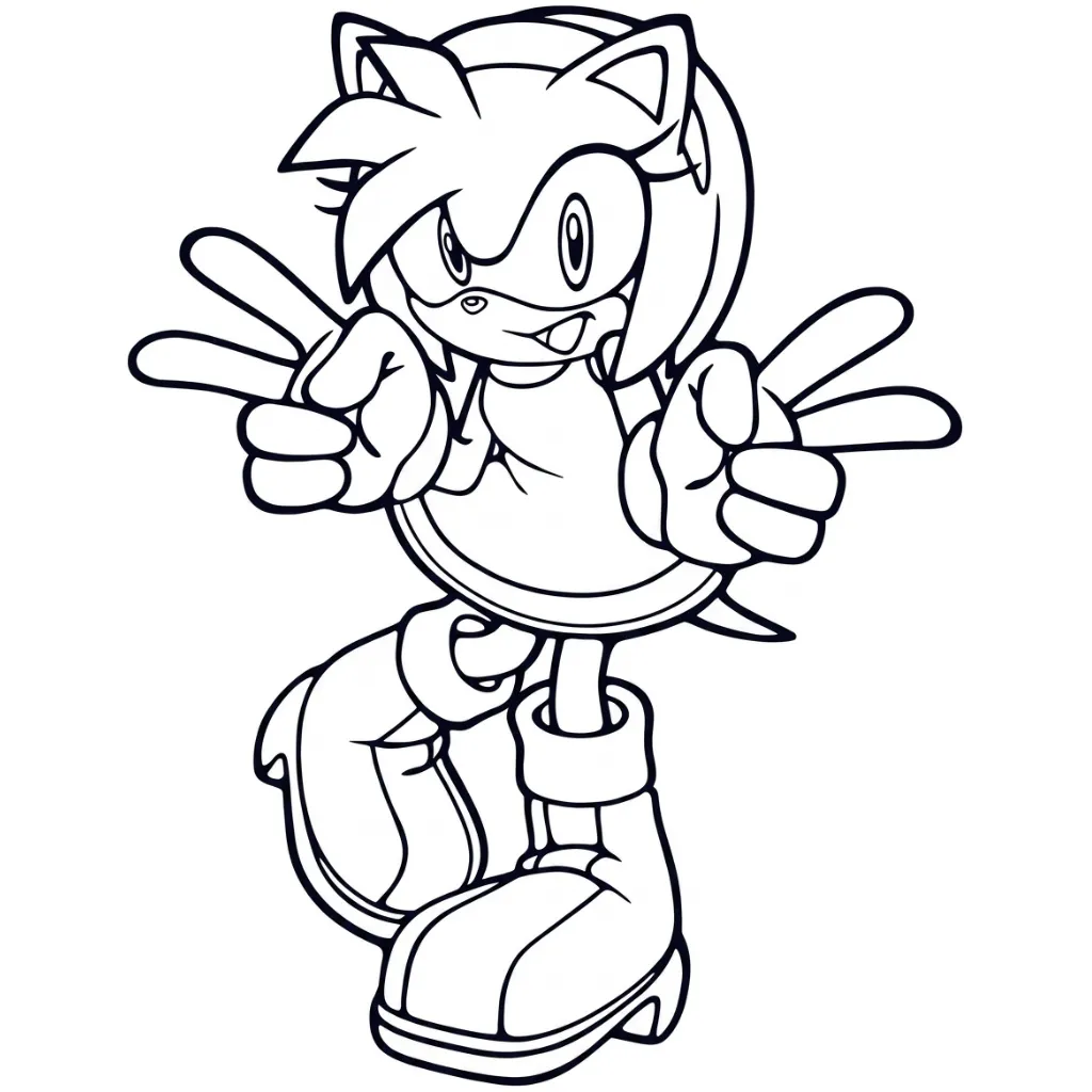 Amy Rose 21 para colorear para imprimir gratis