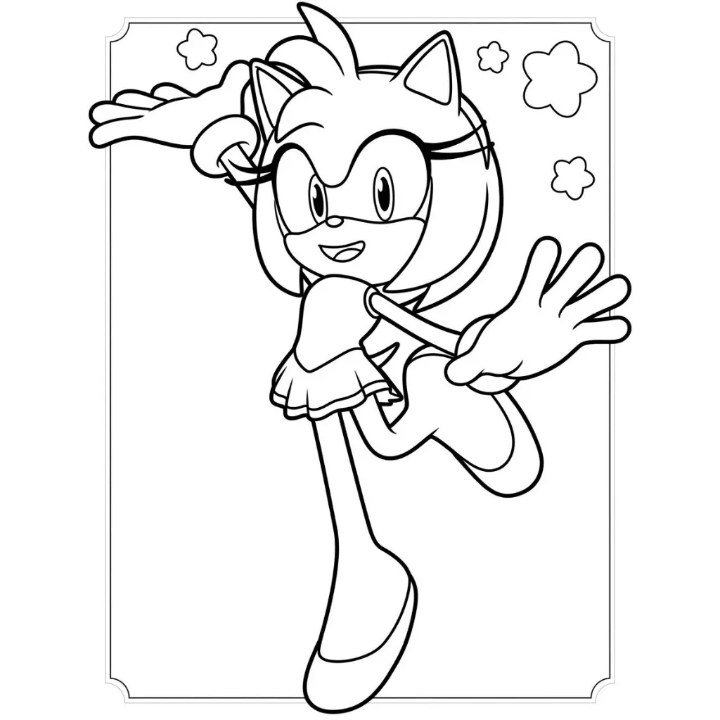 Amy Rose 7 para colorear para imprimir a4