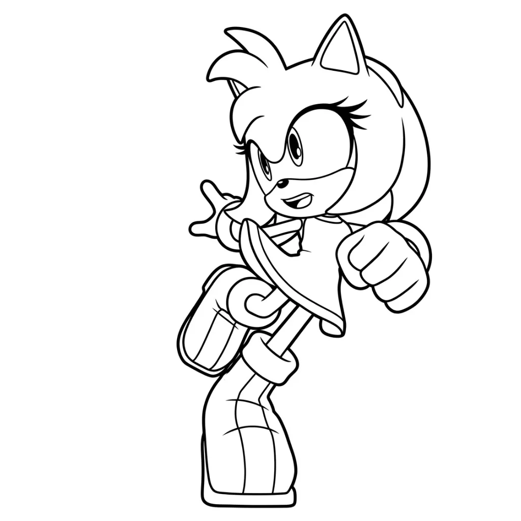 Amy Rose 9 para colorear para imprimir pdf gratis