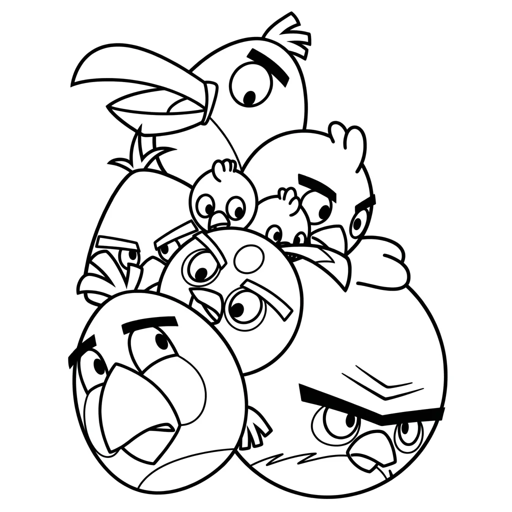 Angry Birds 20 para colorear para niño de 10 años