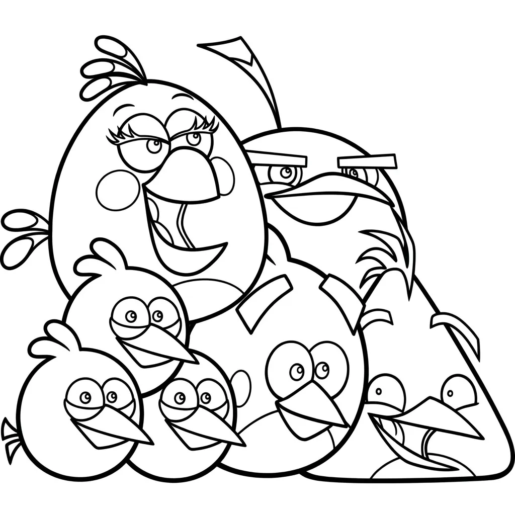 Angry Birds 21 para colorear gratis para niños