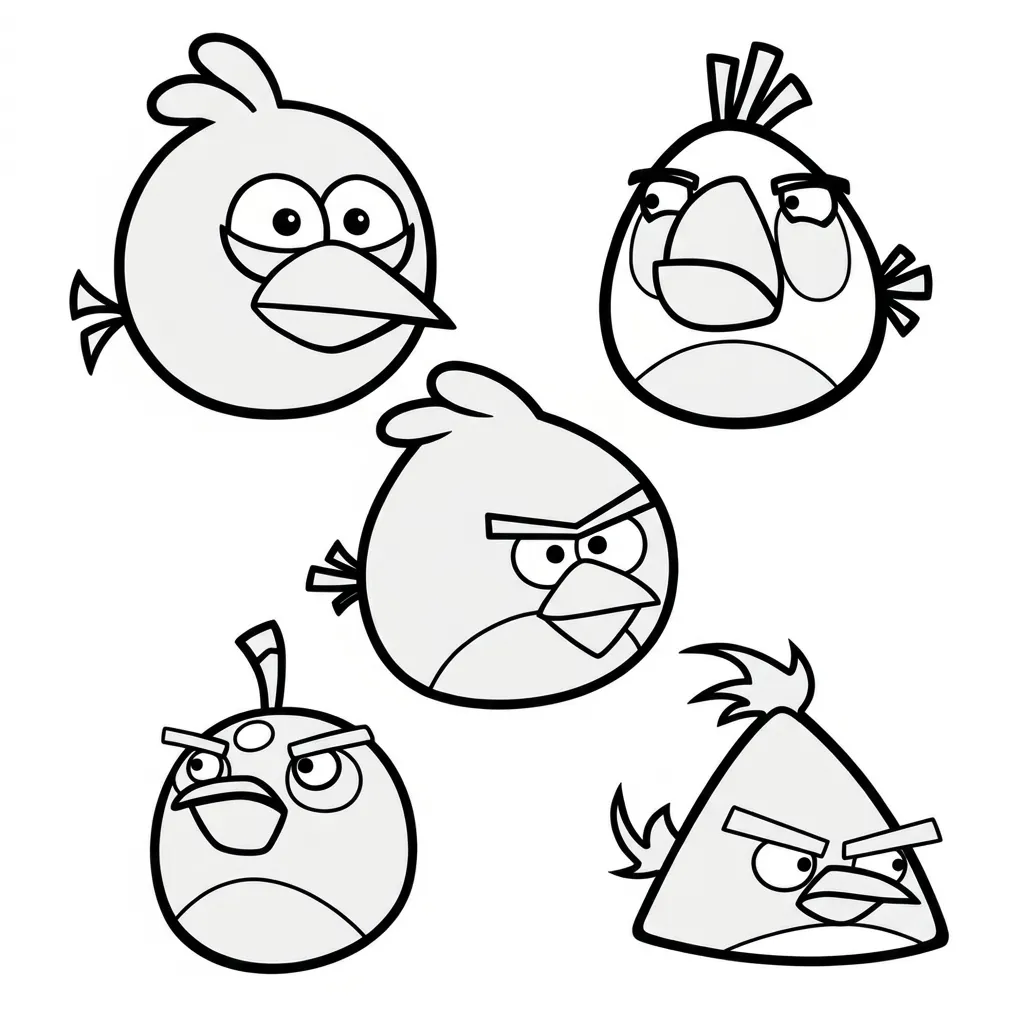 Angry Birds 9 para colorear para niño de 4 años