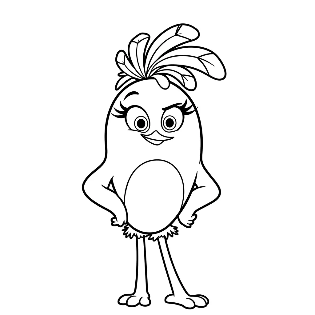Angry Birds Stella 1 para colorear gratis para imprimir