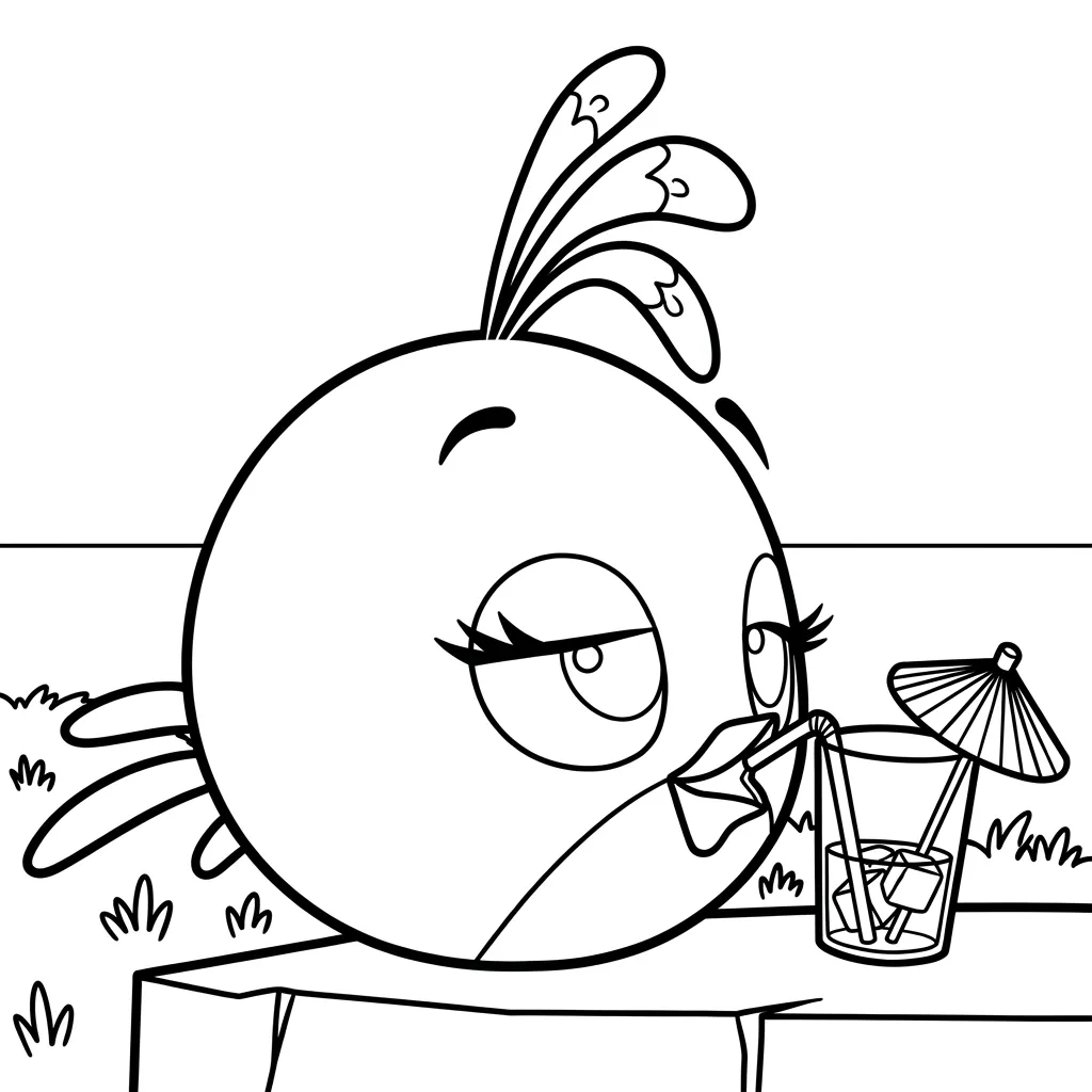 Angry Birds Stella 14 para colorear para imprimir para niño de 12 años