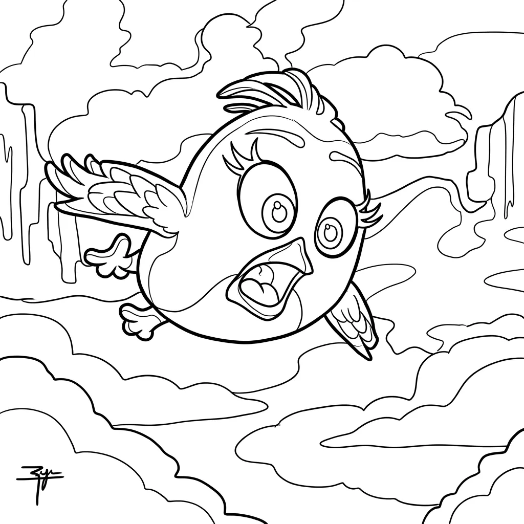 Angry Birds Stella 15 para colorear para primaria