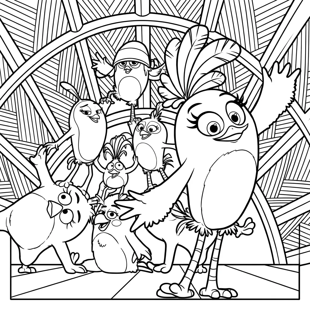 Angry Birds Stella 19 para colorear gratis para imprimir