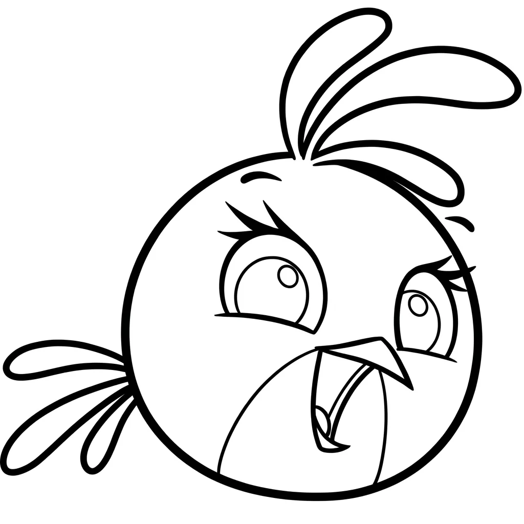 Angry Birds Stella 6 para colorear para imprimir para niño de 4 años