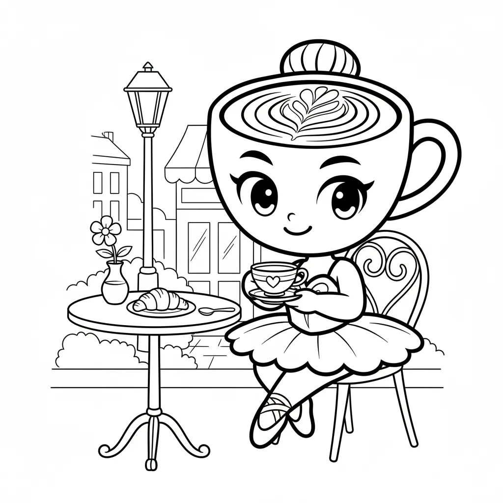 Ballerina Cappucina para colorear para imprimir para niño de 2 años