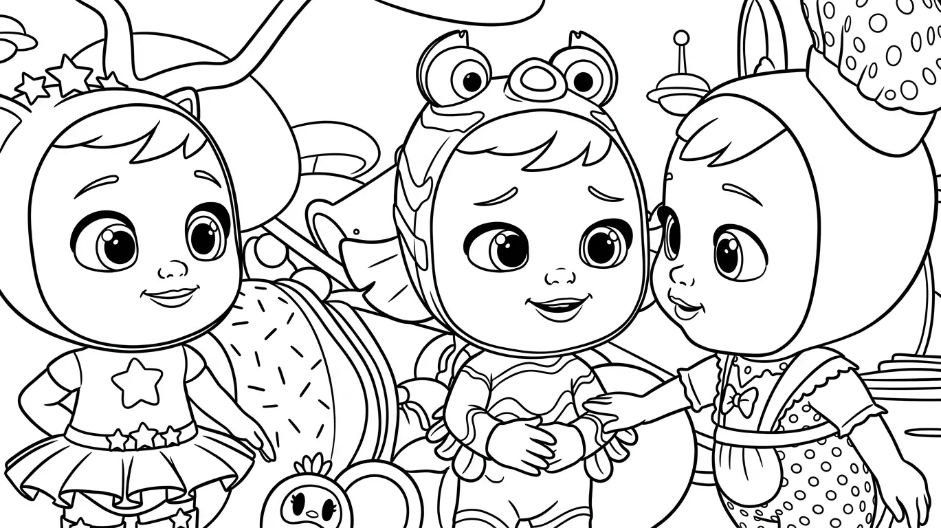 Bebés Llorones 18 para colorear gratis para niños