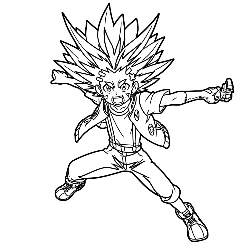 BeyBlade 14 para colorear para imprimir para niño de 3 años