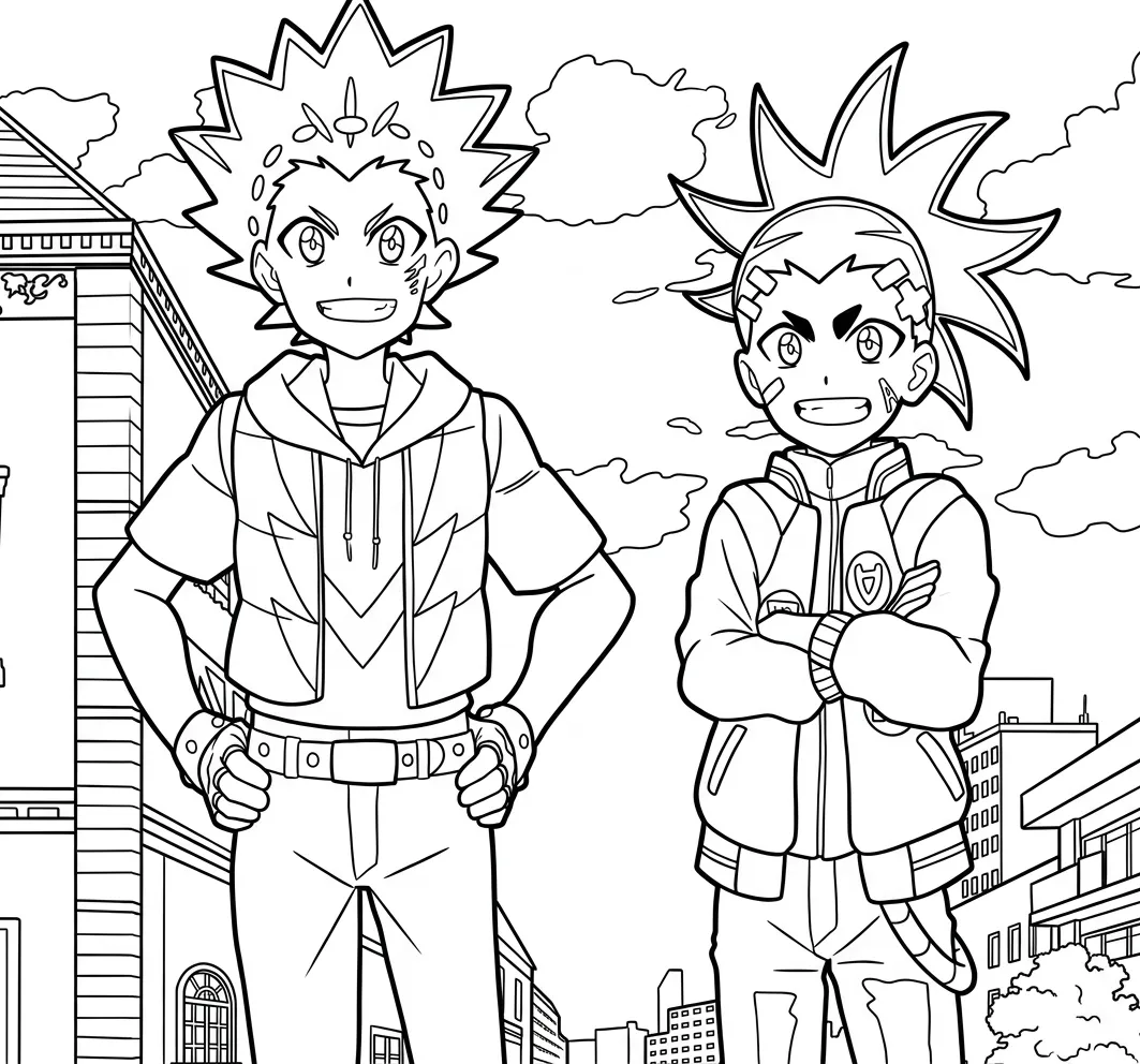 BeyBlade 2 de niño para colorear para imprimir
