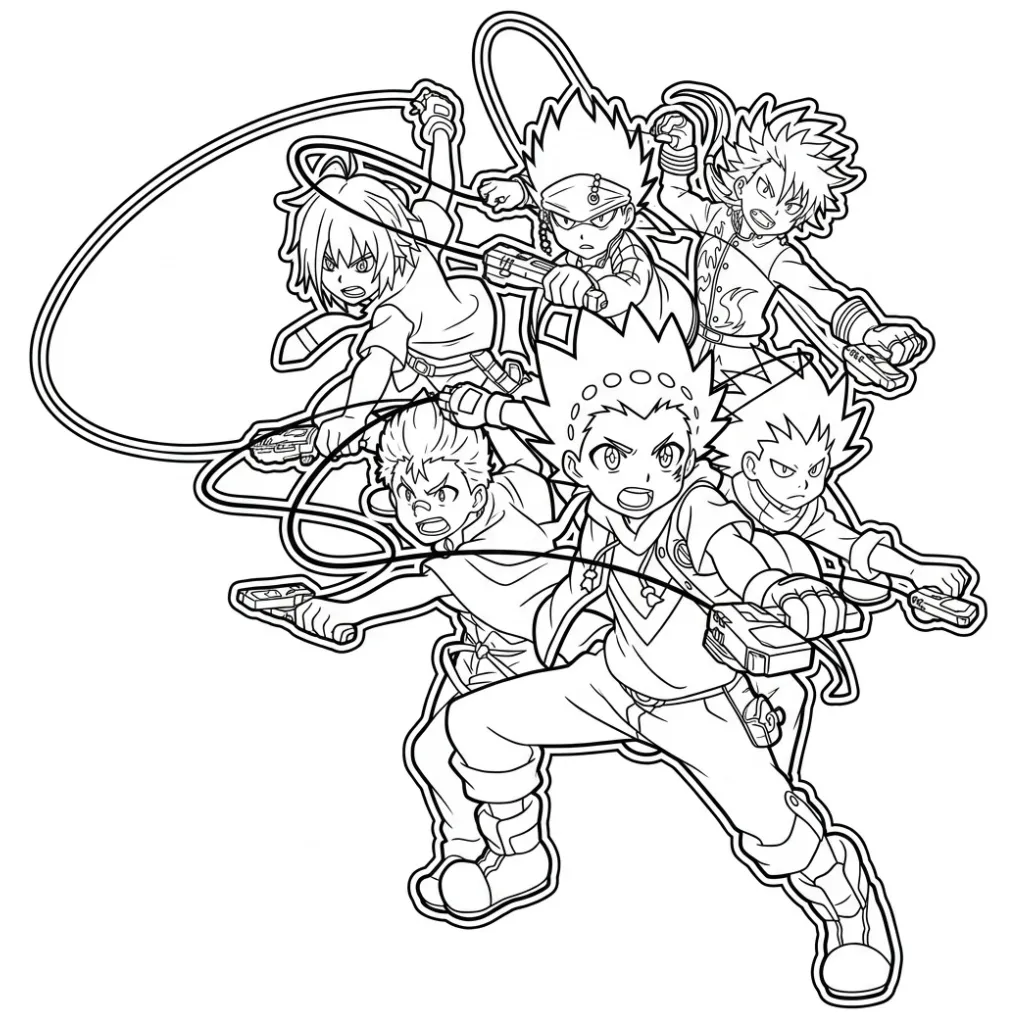 imprimir BeyBlade 21 para colorear gratis