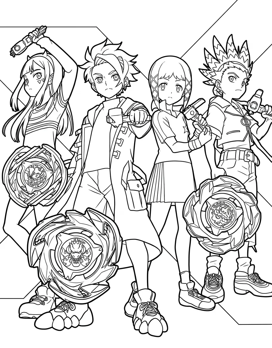 BeyBlade 3 para colorear para primaria