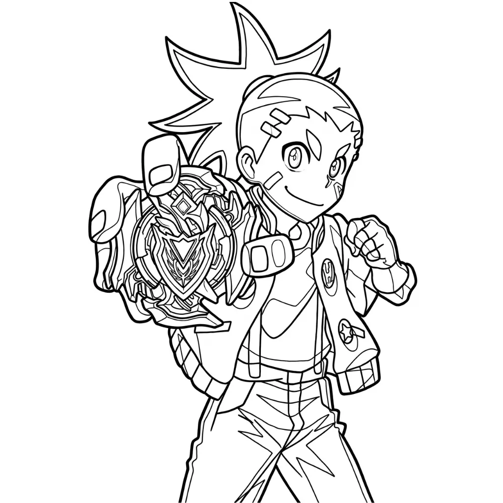 BeyBlade 5 para colorear para niño de 10 años