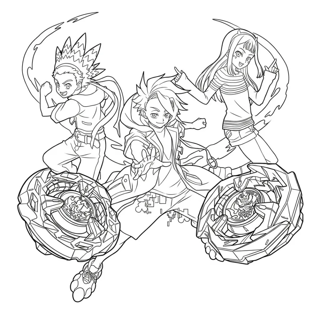 BeyBlade 7 para colorear para primaria