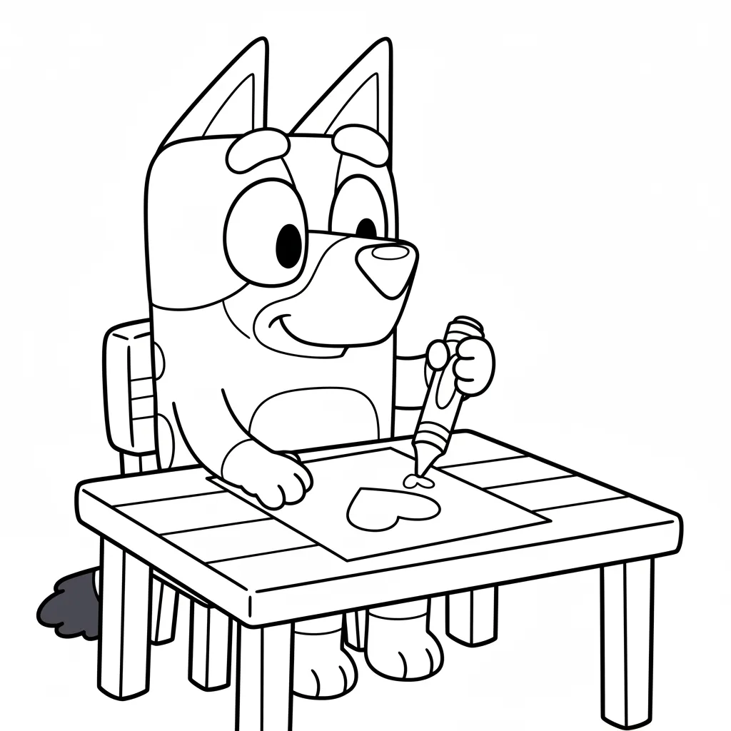 Bluey para colorear gratis para imprimir