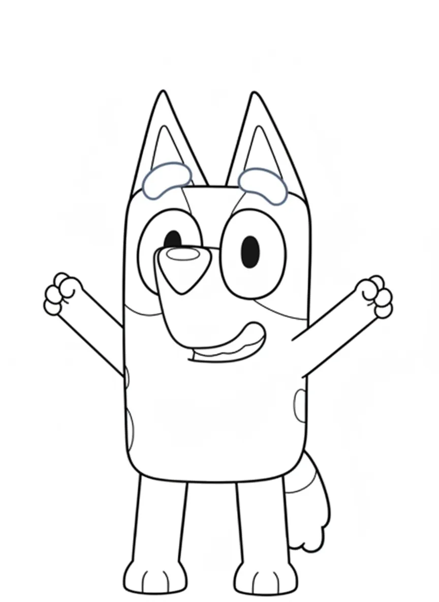 Bluey para colorear para niño de 8 años