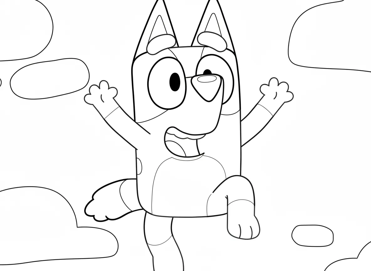 Bluey para colorear gratis en línea