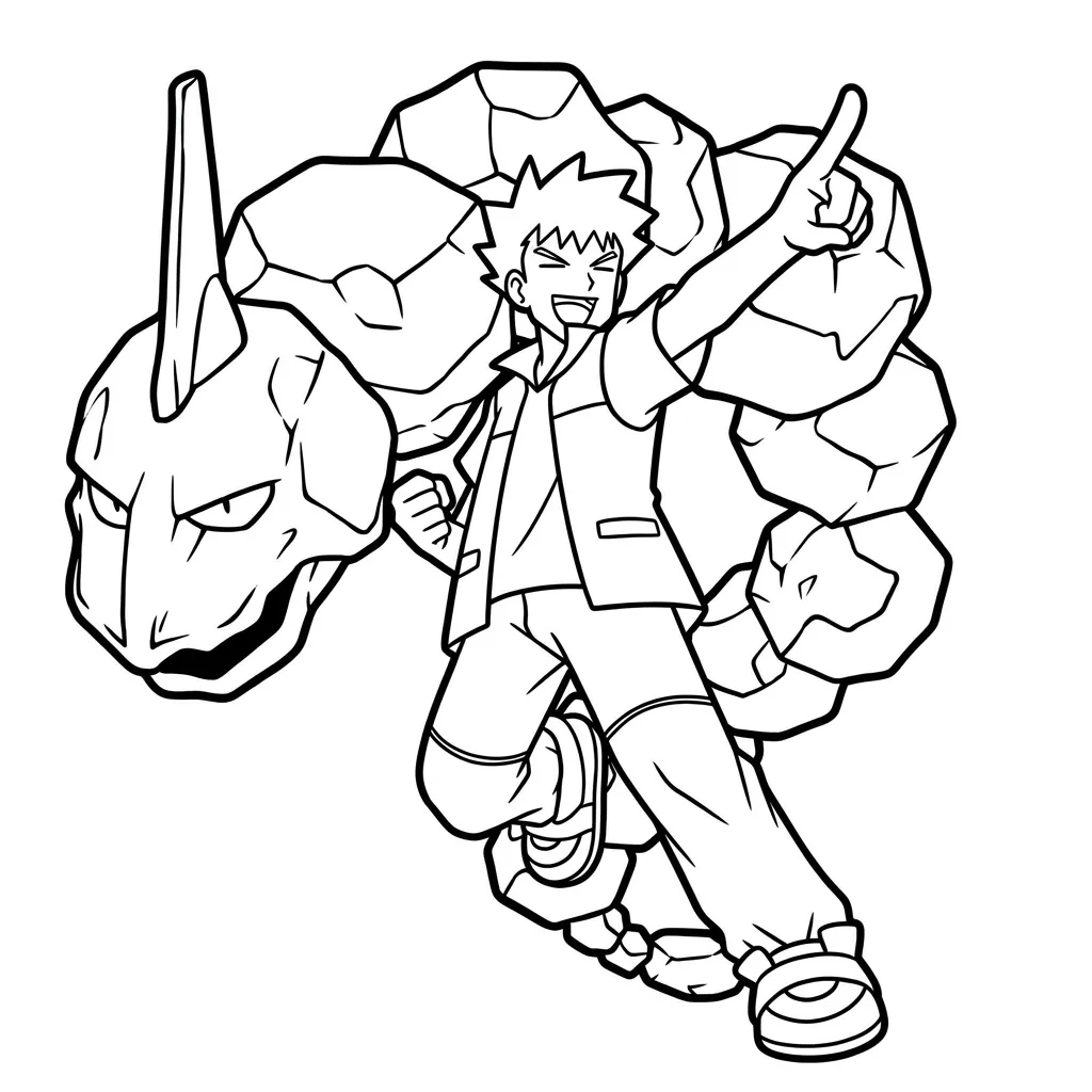 Brock 15 para colorear para niño gratis