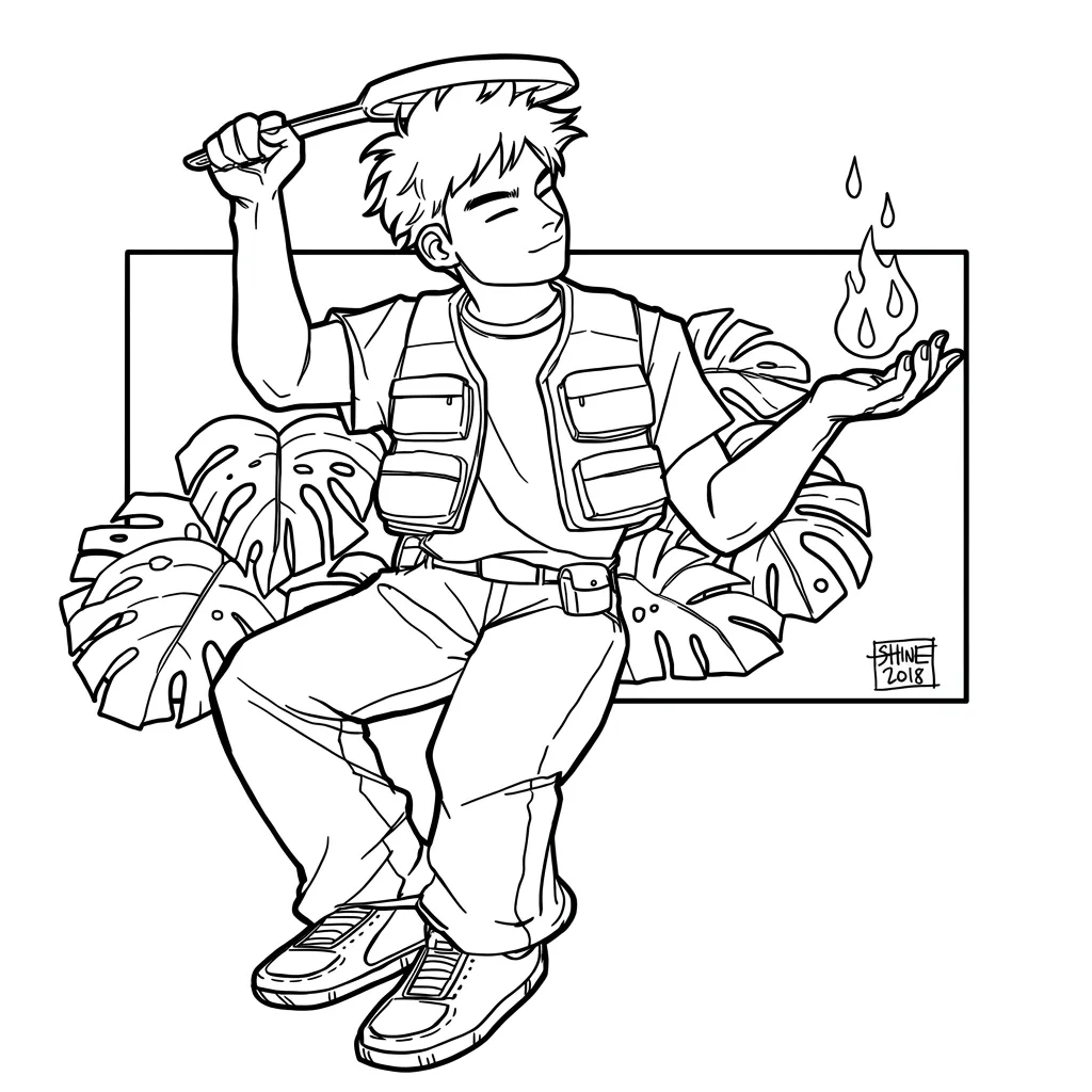 Brock 7 para colorear para niño de 4 años