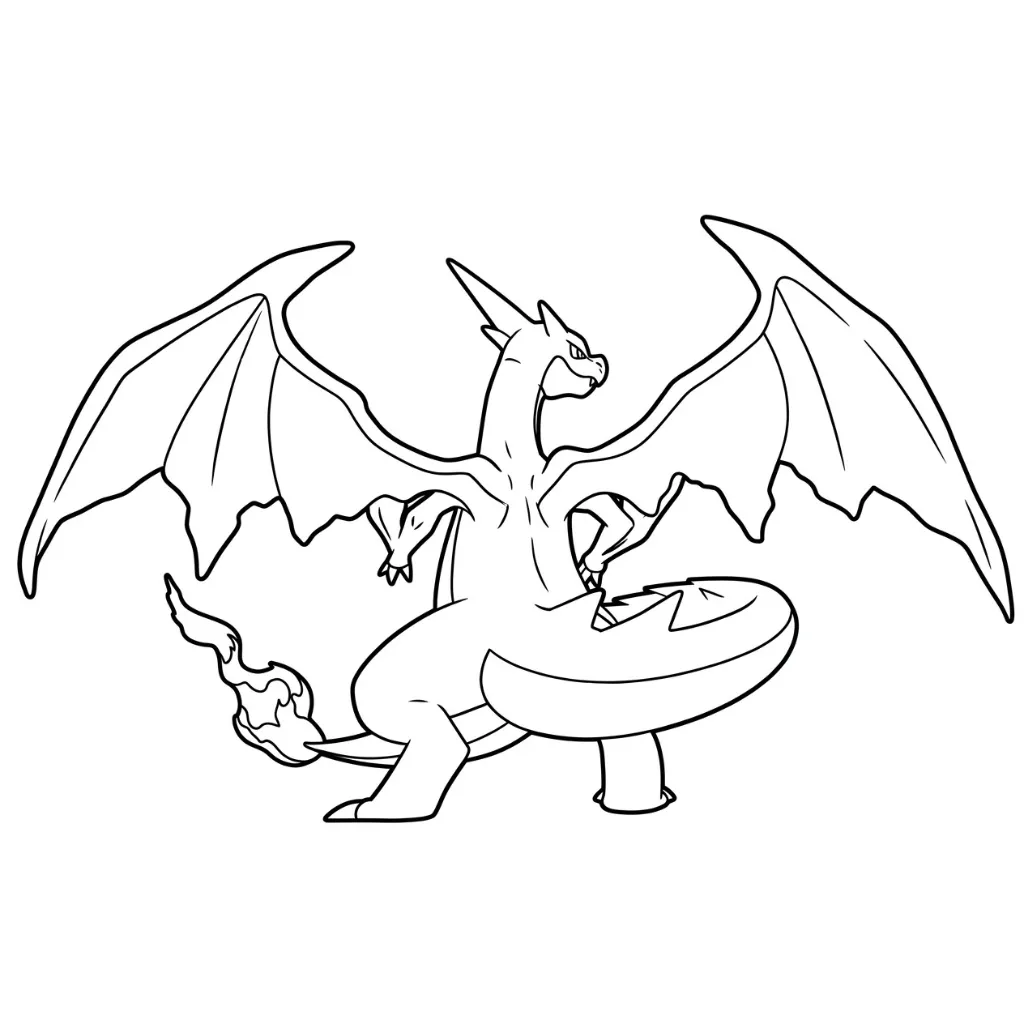 Charizard 3 para colorear para niño de 5 años