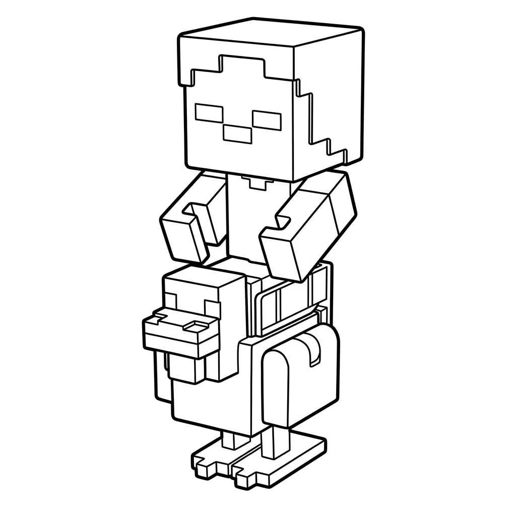 Chicken Jockey 11 para colorear para imprimir a4