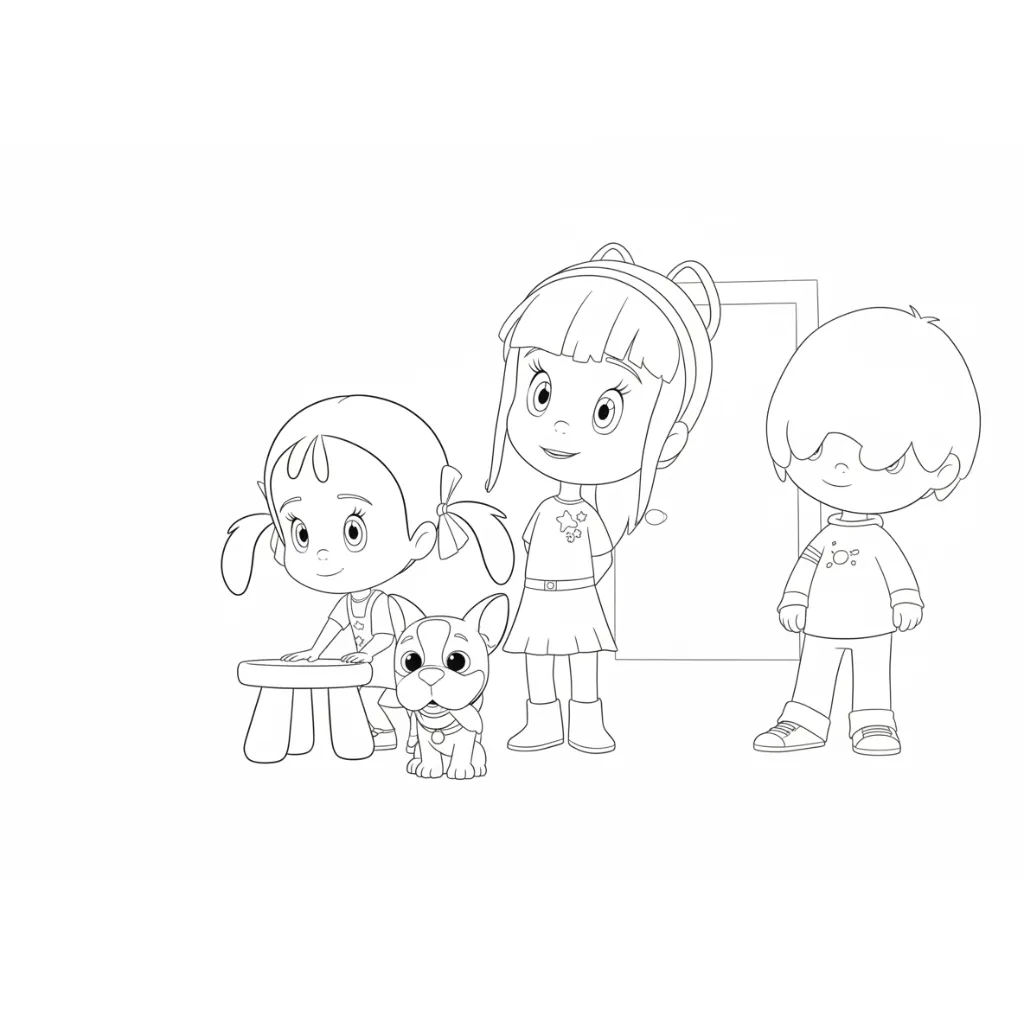 imagen para colorear Cleo y Cuquín7 niño