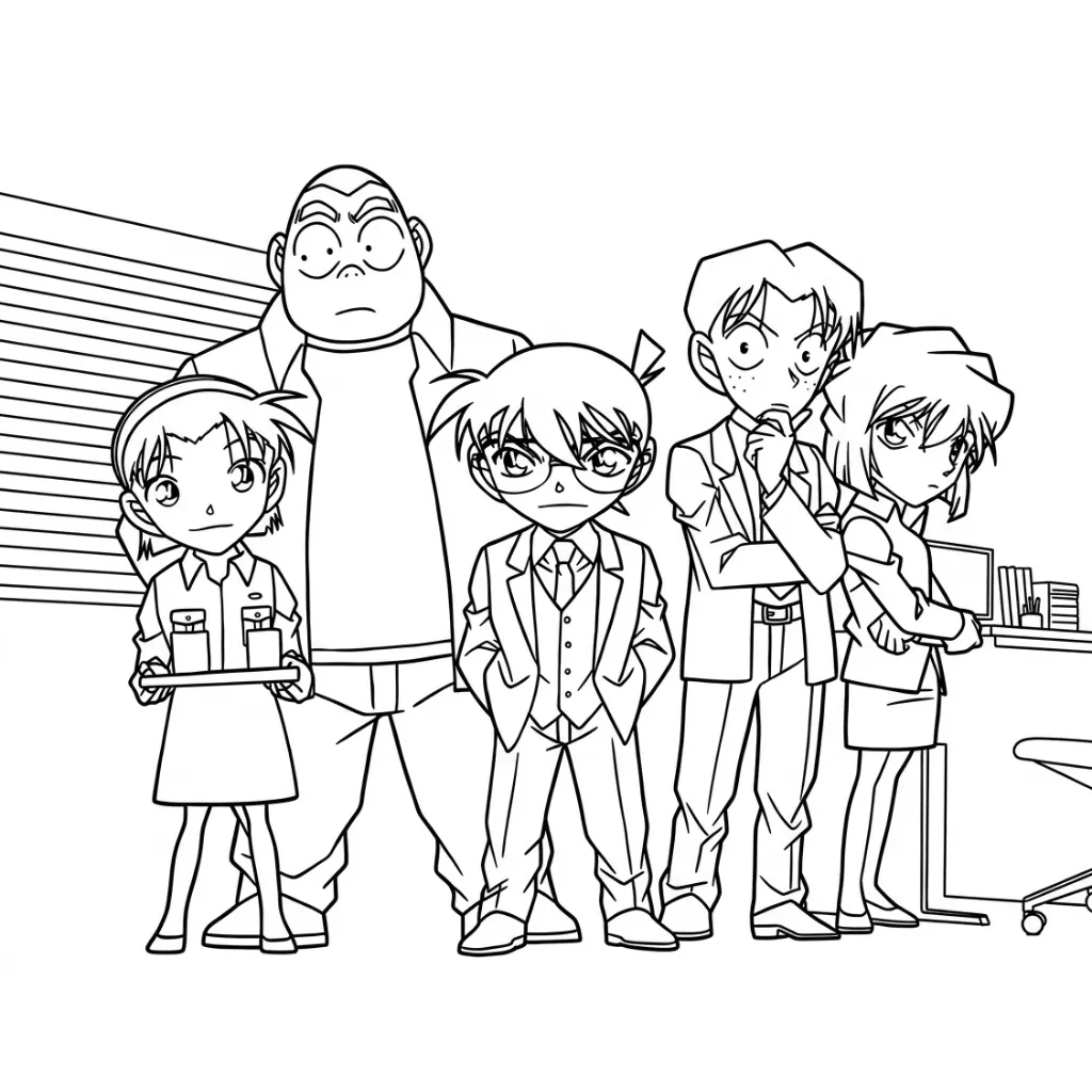 Conan 11 para colorear para niños para imprimir gratis