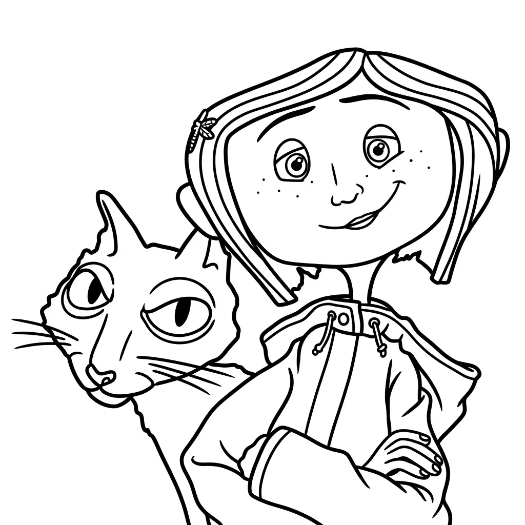 Coraline 10 para colorear para imprimir gratis pdf