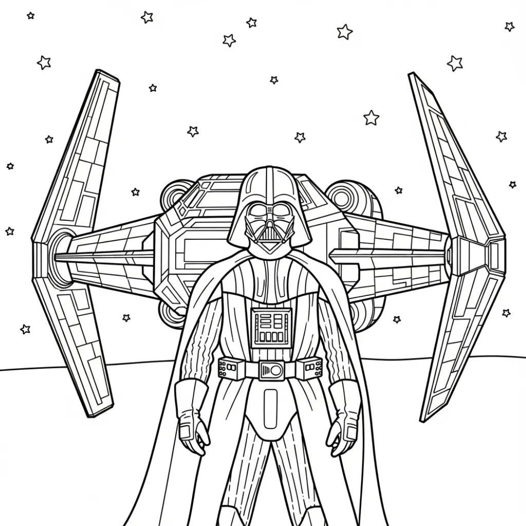 Darth Vader 12 para colorear para niño gratis
