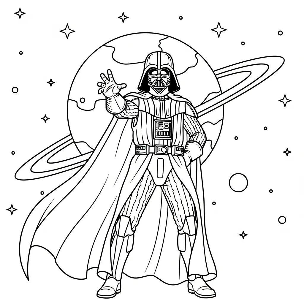 Darth Vader 15 para colorear para niño de para imprimir