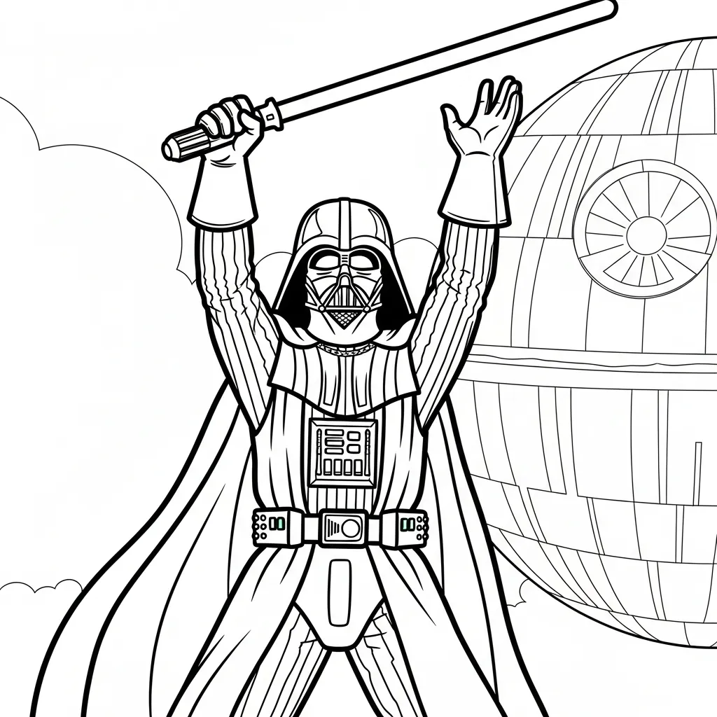 Darth Vader 16 para colorear para imprimir para niño de 3 años